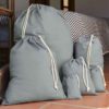All Size Variations Pure Grey 4oz Cotton Drawstring Bag