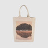 Custom midi tote shopper bag with black stitching