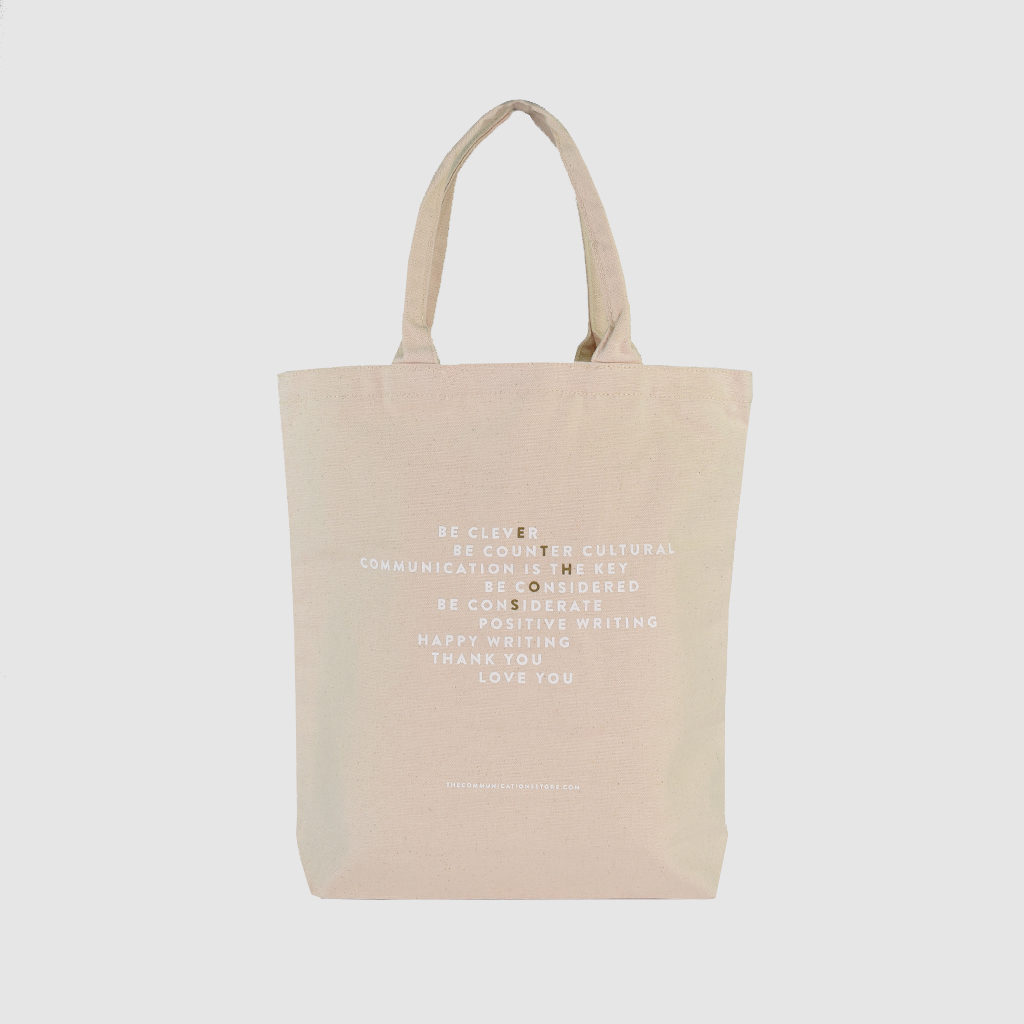Custom midi tote shopper bag with black stitching