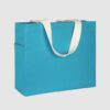 Medium Blue/ Natural Tote 10oz Eco Canvas with Side Pocket