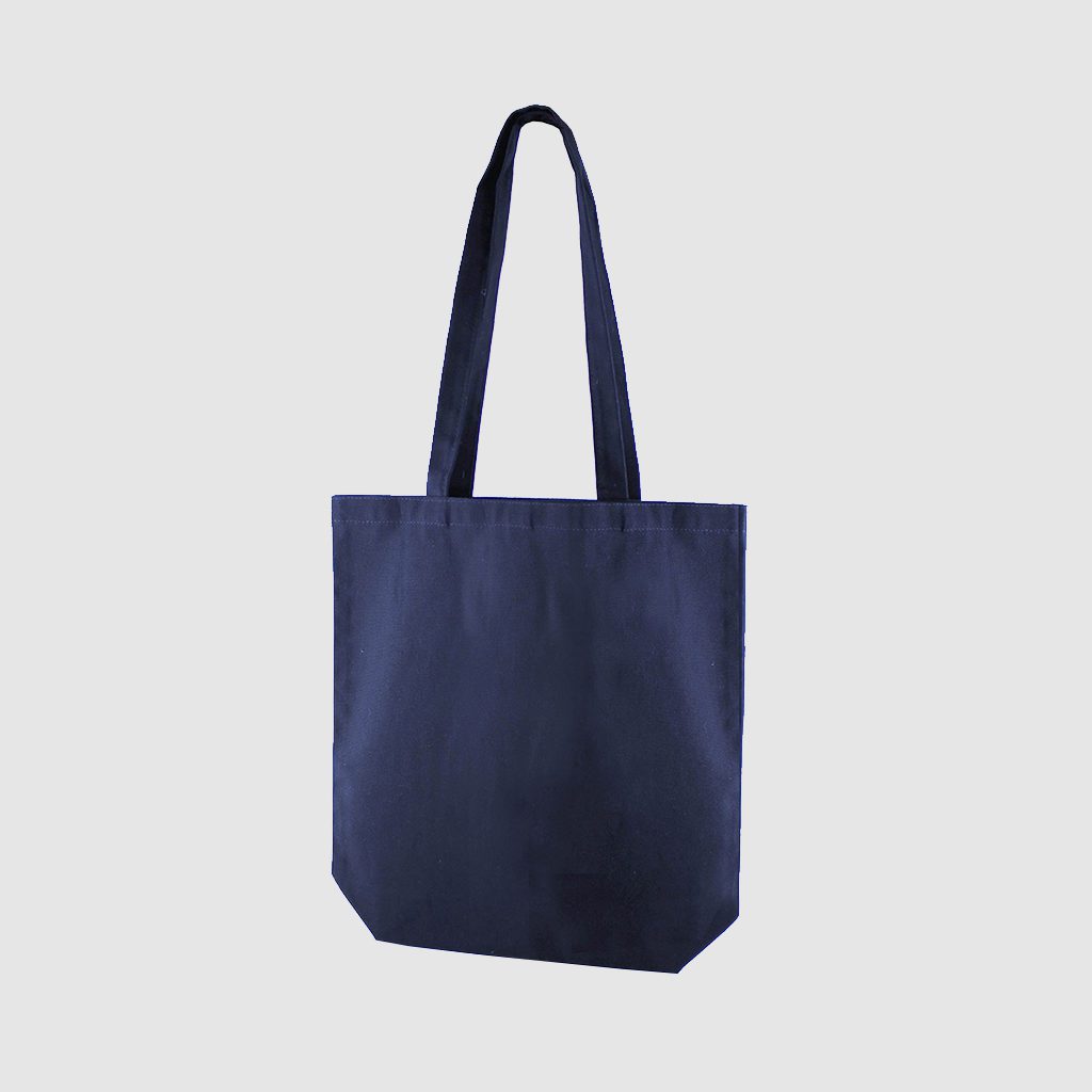 Custom portrait dyed canvas bag with long handles