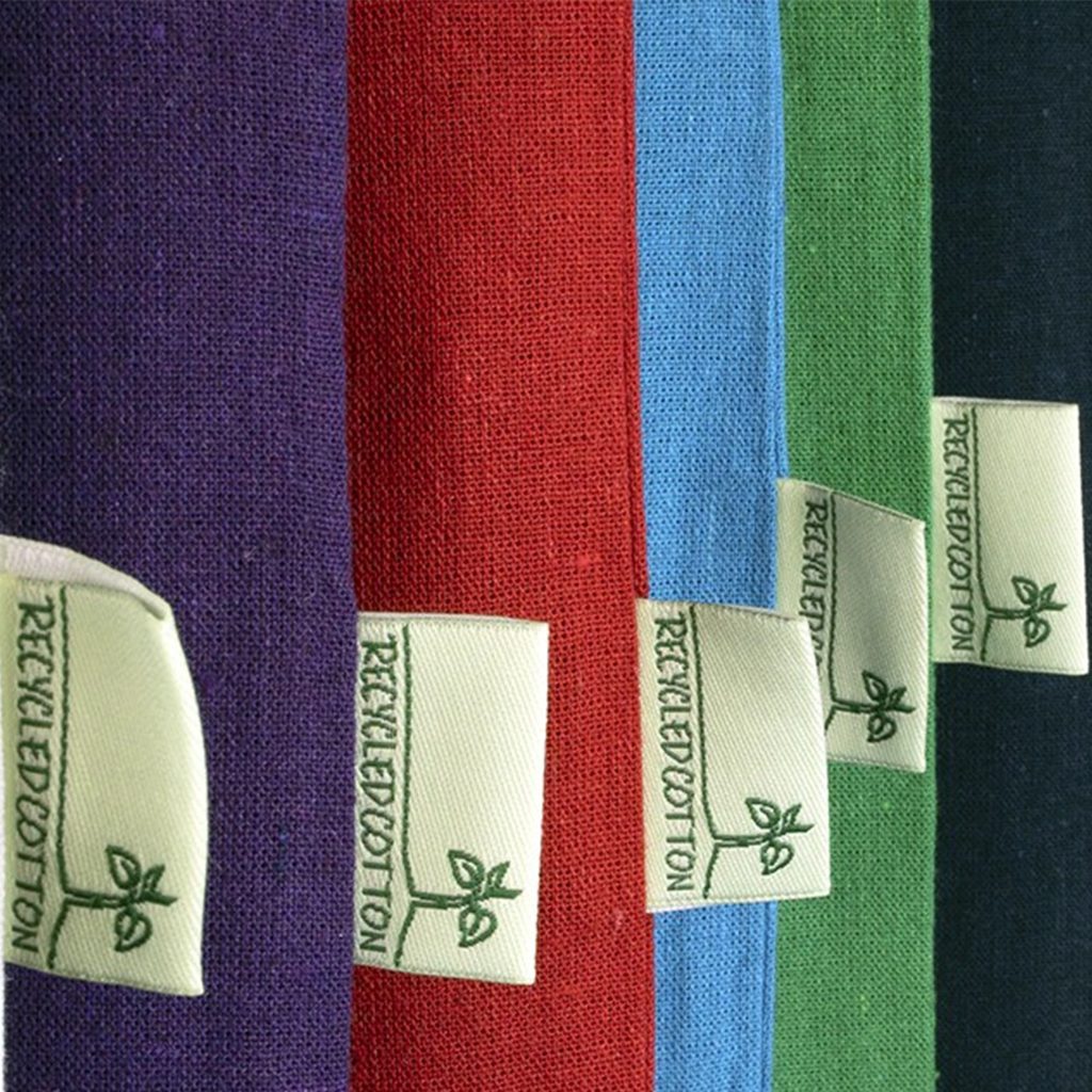 Recycled Cotton Label Detail - Lightweight Recycled Coloured Tote Bag