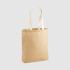 Custom midweight jute bag, made from unlaminated jute with long handles in a natural blue