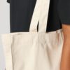 Natural Top Fabric Detail Recycled Shopper Bag With Gusset