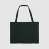 Recycled shopper bag in black, with long handles