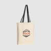 Custom mid weight tote made from tightly woven canvas, with shoulder-carry long handles