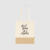 Custom organic cotton and jute tote bag, with long handles