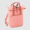 Blush Pink Twin Handle Roll-Top Backpack - Bag Workshop