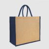 Custom pop jute tote bag with cotton webbed handles