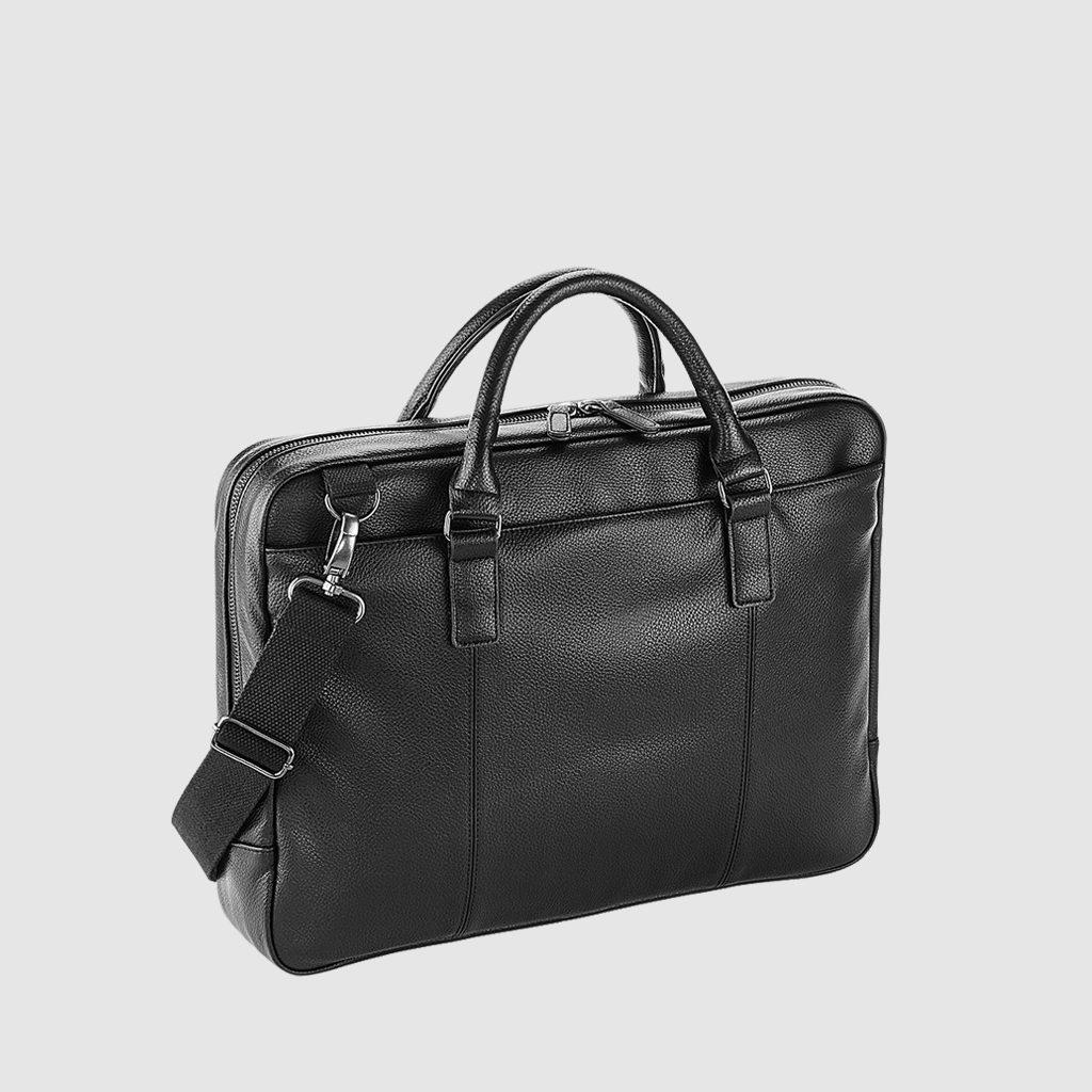 Custom vegan leatherlook briefcase