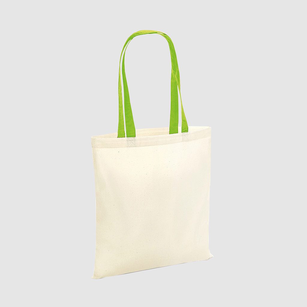 Custom lightweight tote bag with contrasting handles, lightweight bag