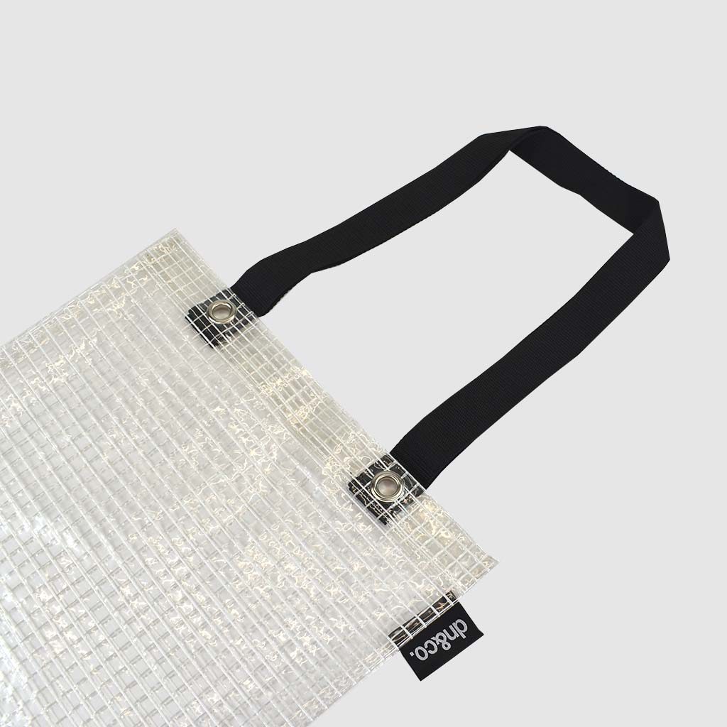 transparent bag with print