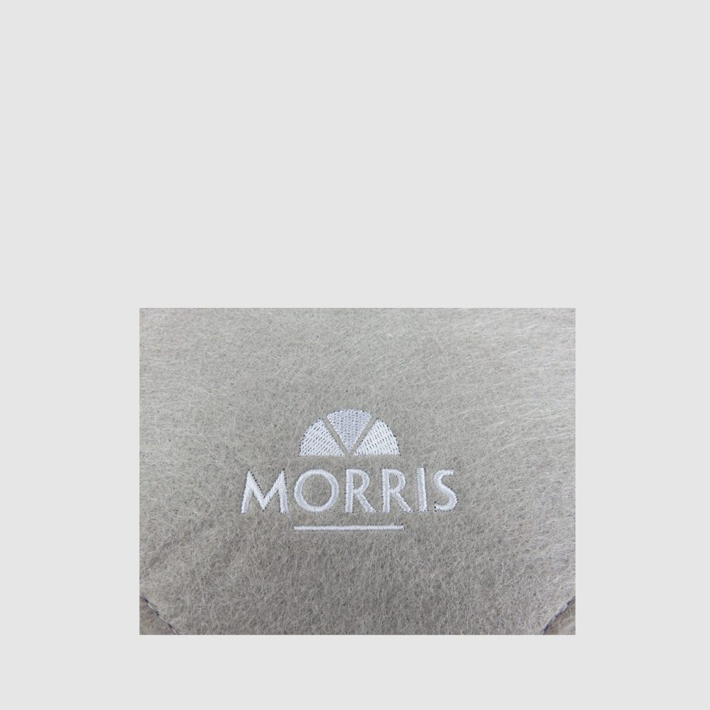 personalised home owner folder in grey felt with printed lining