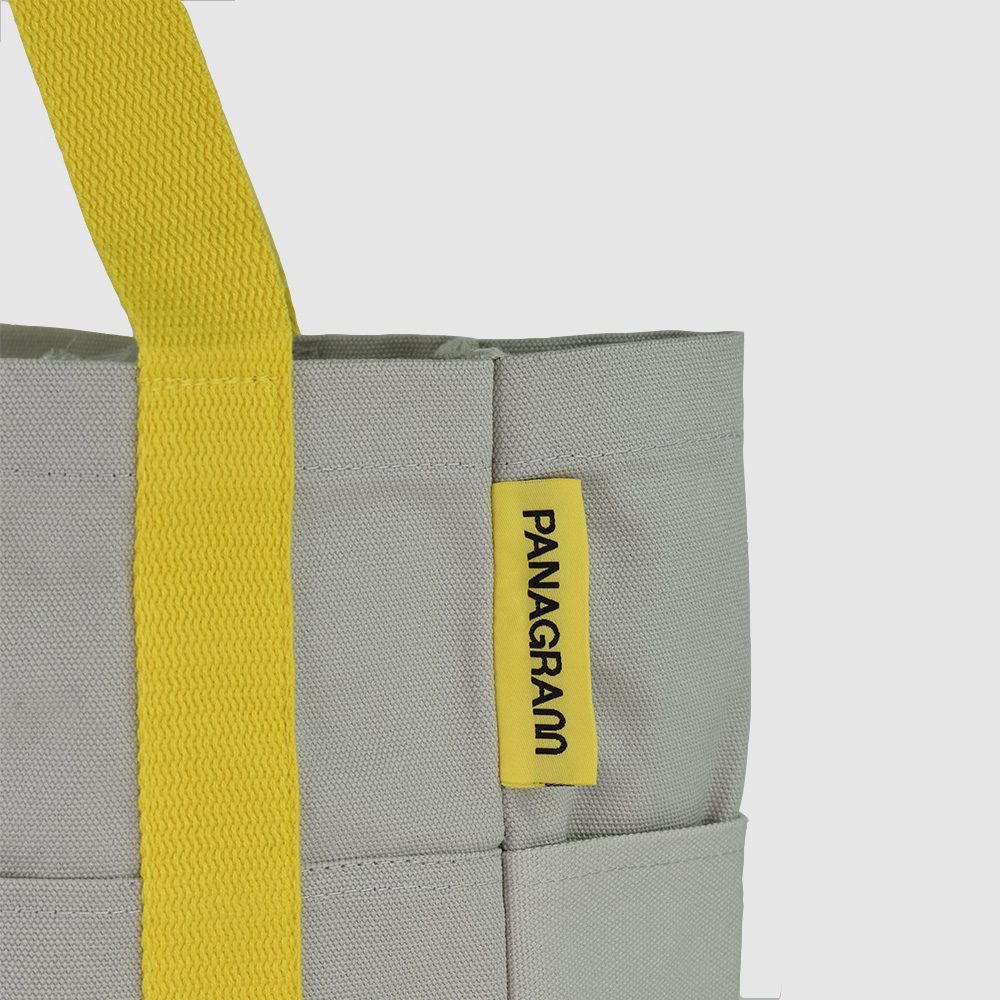 grey and yellow custom bag