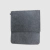 felt folder in grey with woven brand label
