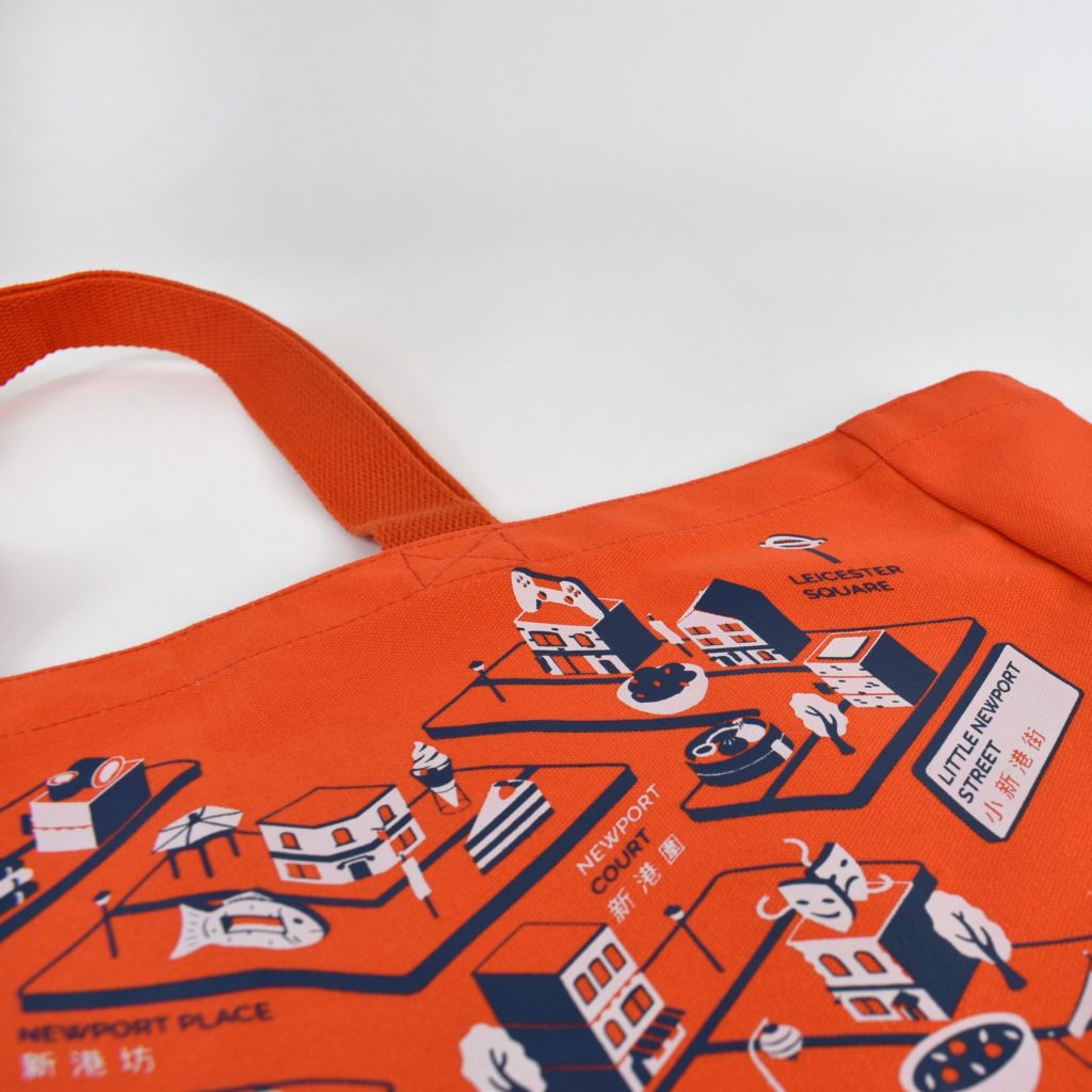 Pantone dyed bags with close up screen print
