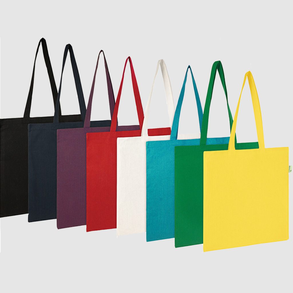 recycled tote bag in different colours