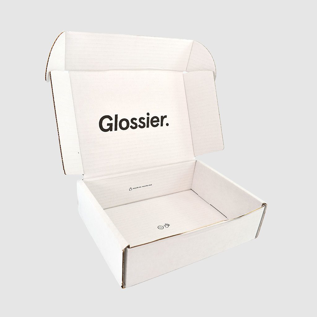 white printed box for sustainable reusable packaging