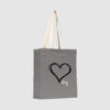 Grey/Natural 8oz Cotton Shopper Tote with Gusset With Heart 8oz Logo
