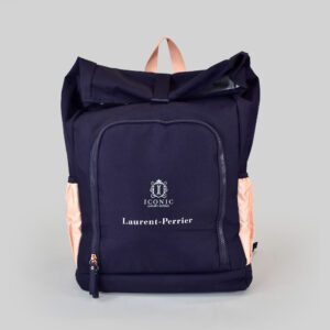 navy blue picnic bag with pink side pocket with thermal fabrics for bags