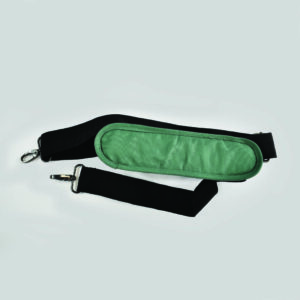 green comfort pad on adjustable strap for cool bag