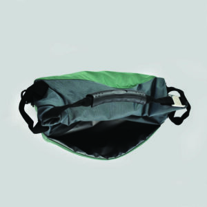 top view of bag development showing wipe clean fabric
