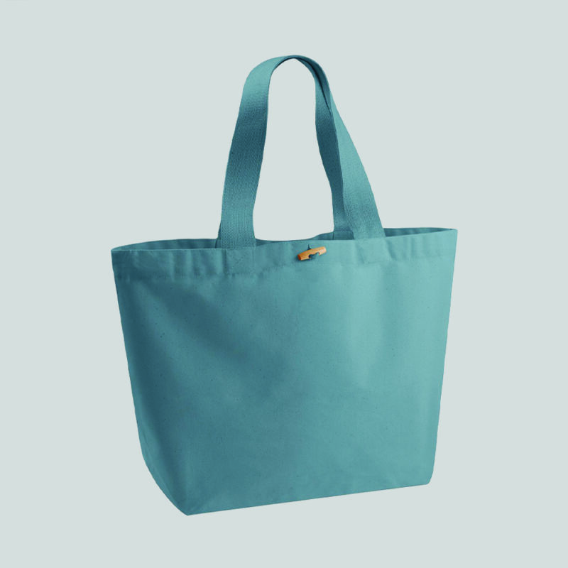 BWS-019 BLUE LANDSCAPE BAG WITH WOODEN TOGGLE CLOSURE